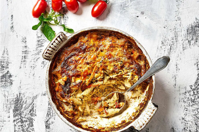 Pulled chicken -pastavuoka