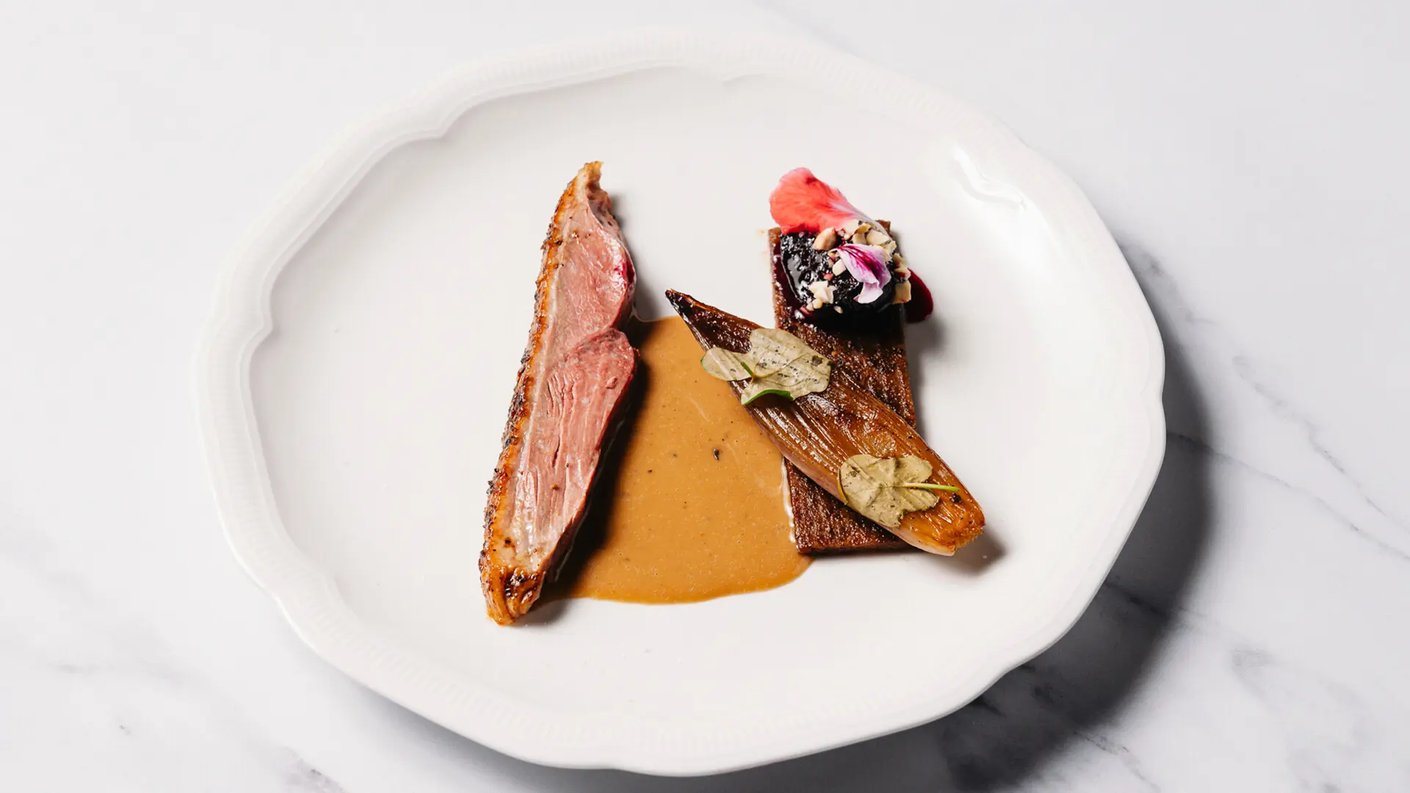 Vuoden Kokki 2023 Johan Kurkelan kilpailun liha-annos.