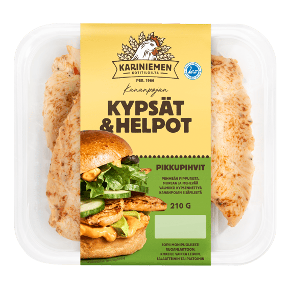 Kariniemen Kananpojan Kypsät ja Helpot Pehmeän pippuriset pikkupihvit (6808)