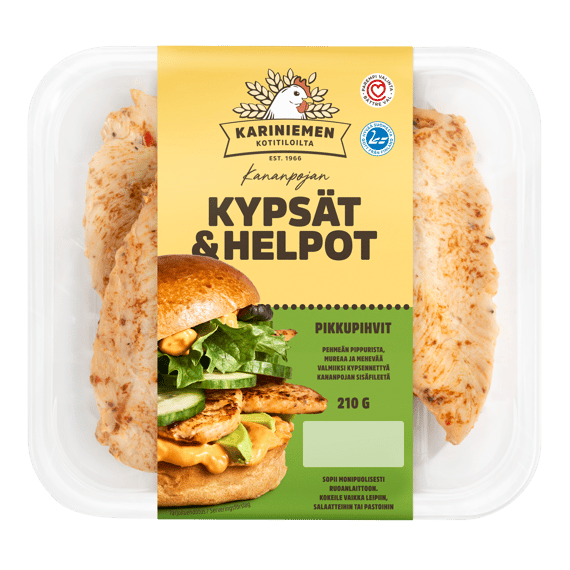 Kariniemen Kananpojan Kypsät ja Helpot Pehmeän pippuriset pikkupihvit (6808)