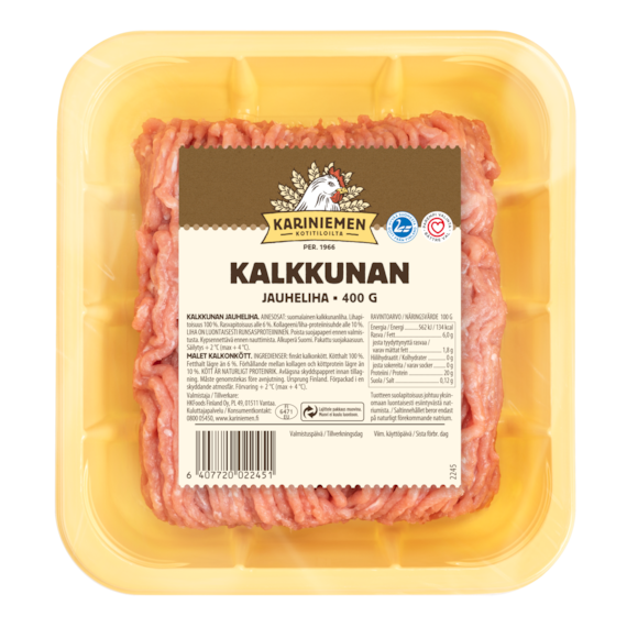 Kariniemen Kalkkunan jauheliha 400 g (2245)