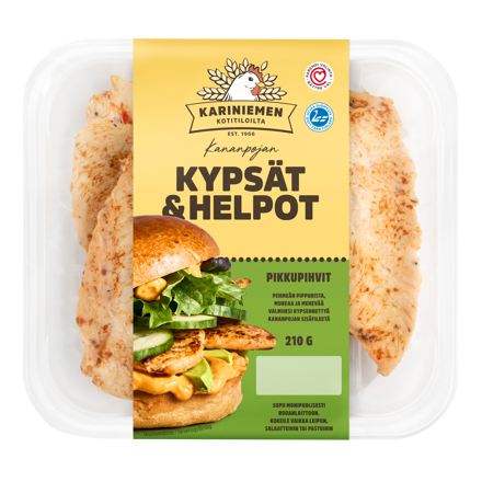 Kariniemen Kananpojan Kypsät ja Helpot Pehmeän pippuriset pikkupihvit (6808)