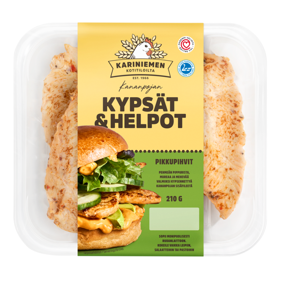 Kariniemen Kananpojan Kypsät ja Helpot Pehmeän pippuriset pikkupihvit (6808)