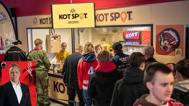 HKFoodsin Fast Good pelittää, kun areena on täynnä kiekkokansaa