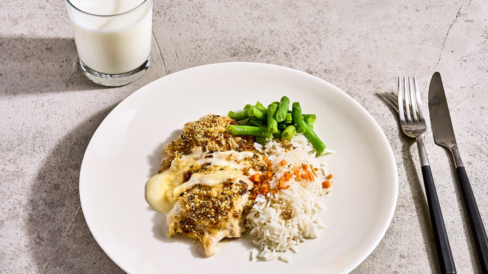 Paahdetulla sipulilla kuorrutettua broileria